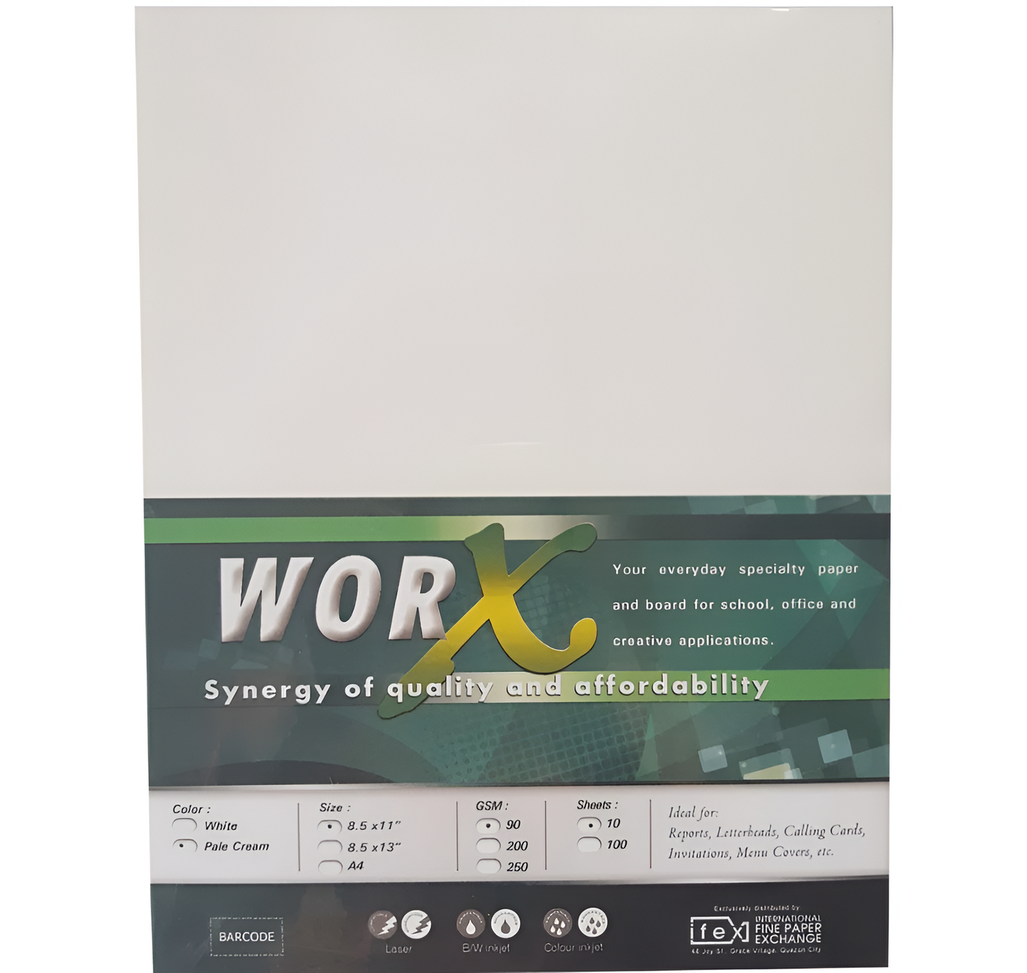 Worx Special Paper 90gsm Short Pale Cream (10sheets) | Per Piece