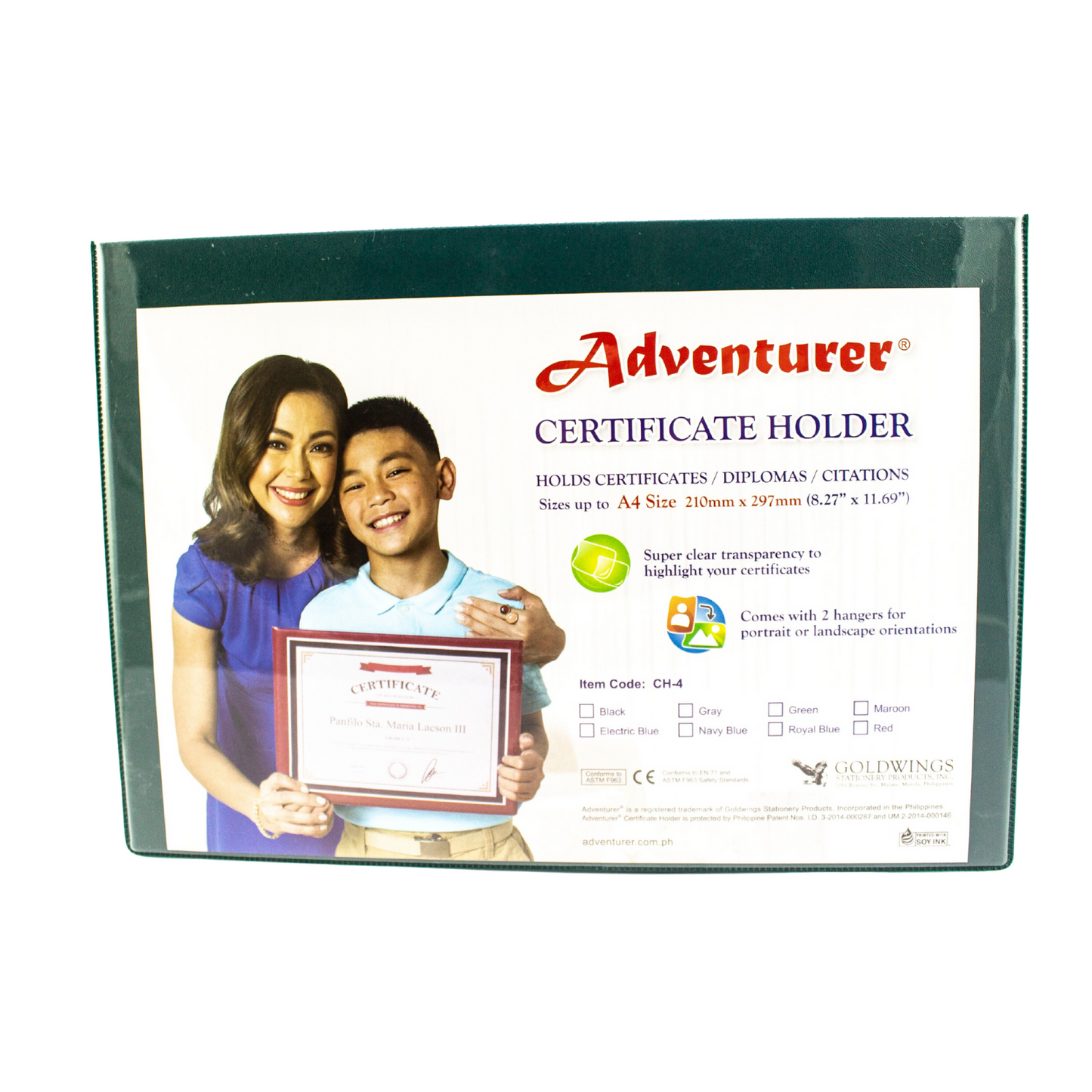 Adventurer Certificate Holder CH-4 A4 Green