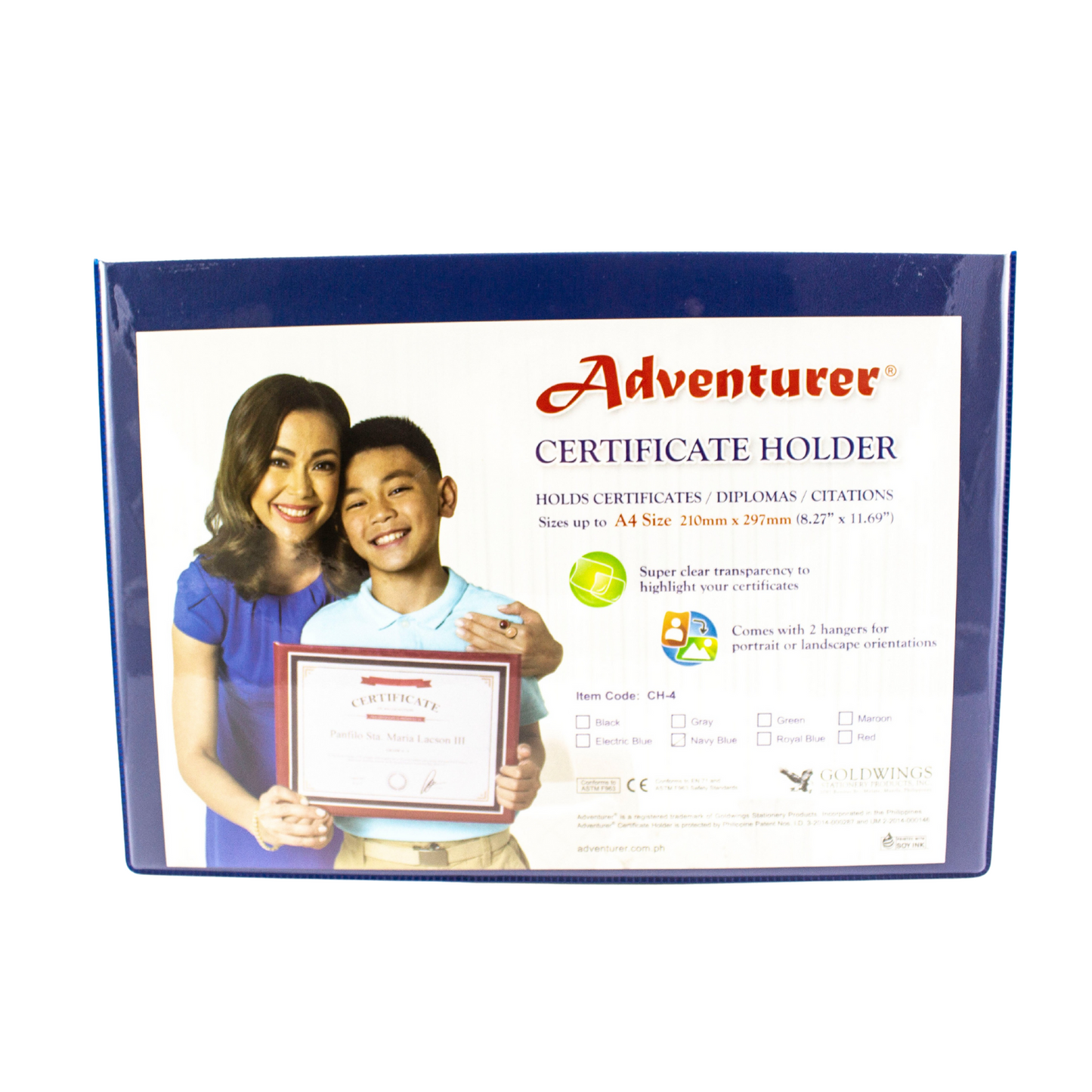 Adventurer Certificate Holder CH-4 A4 Navy Blue