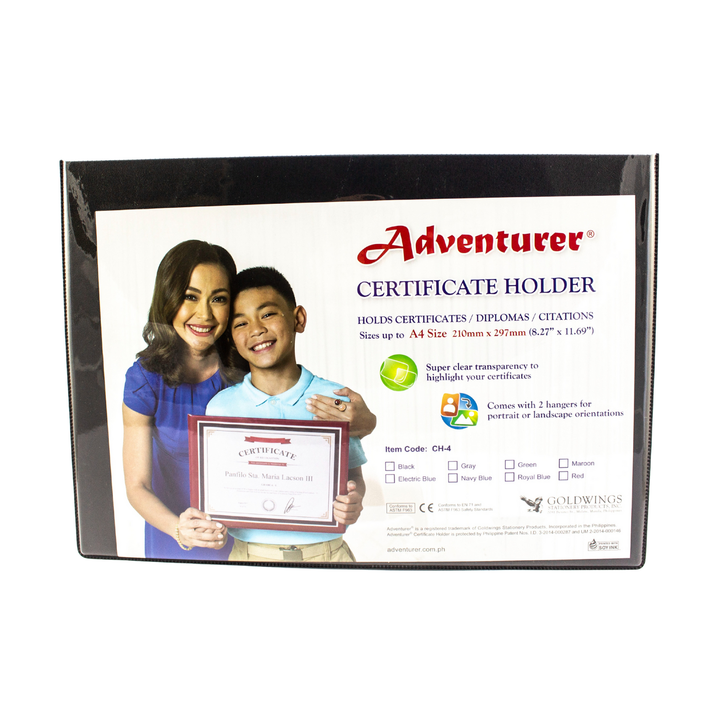 Adventurer Certificate Holder CH-4 A4 Royal Black