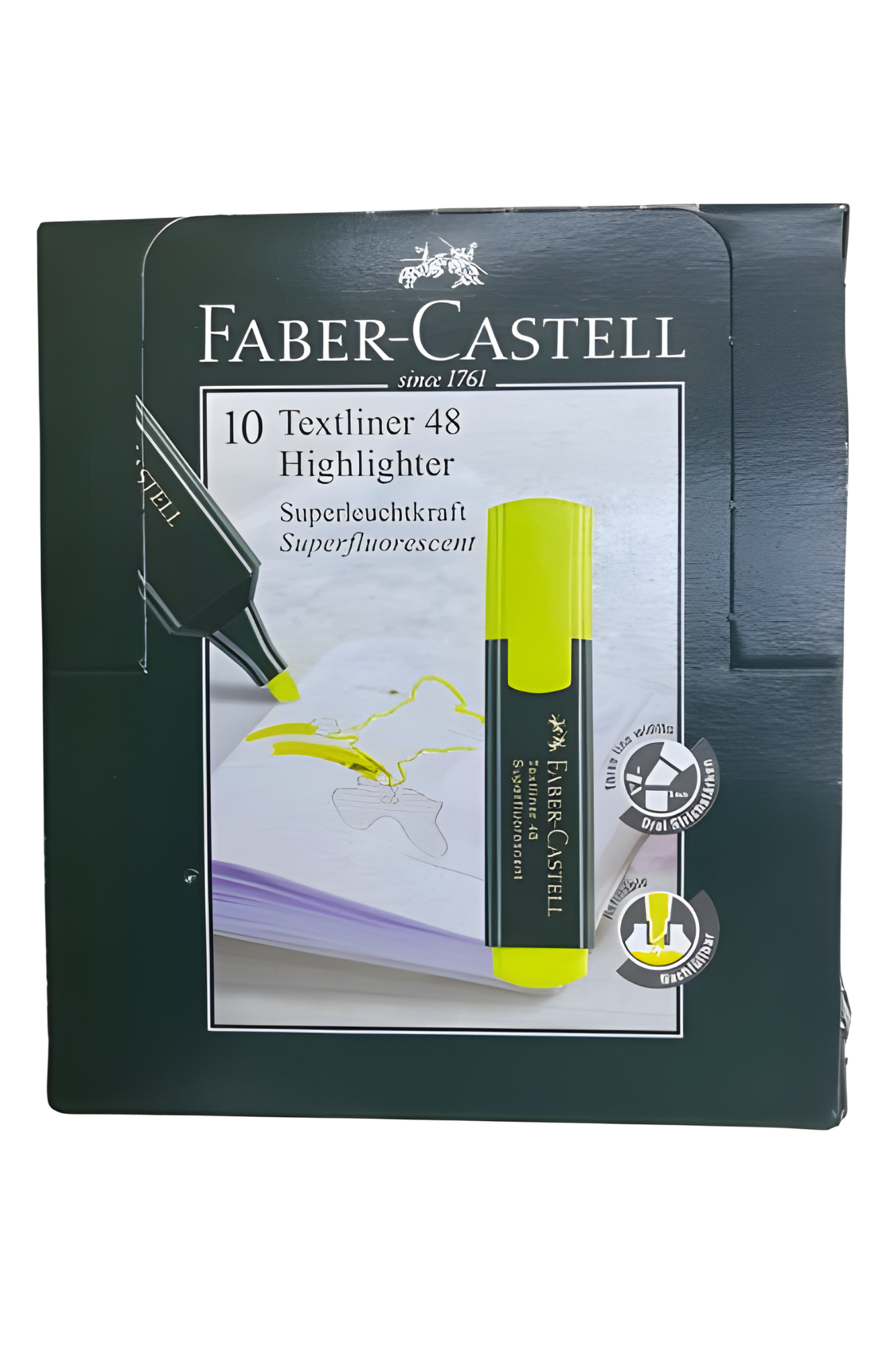 10 Markers Faber Castell Fluorescent Yellow Textliner 48 Offer Special