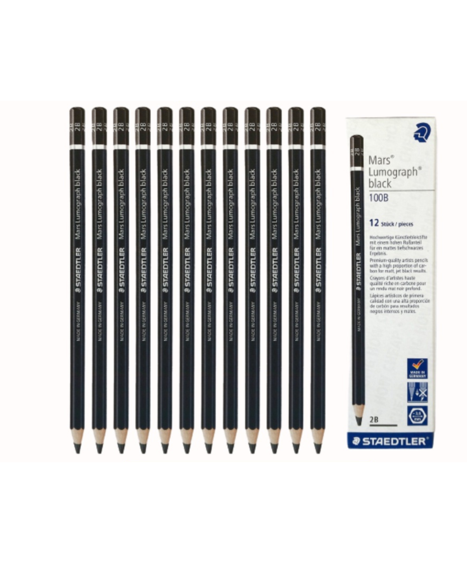 Staedtler Mars Lumograph Black Pencil 100B 12pcs