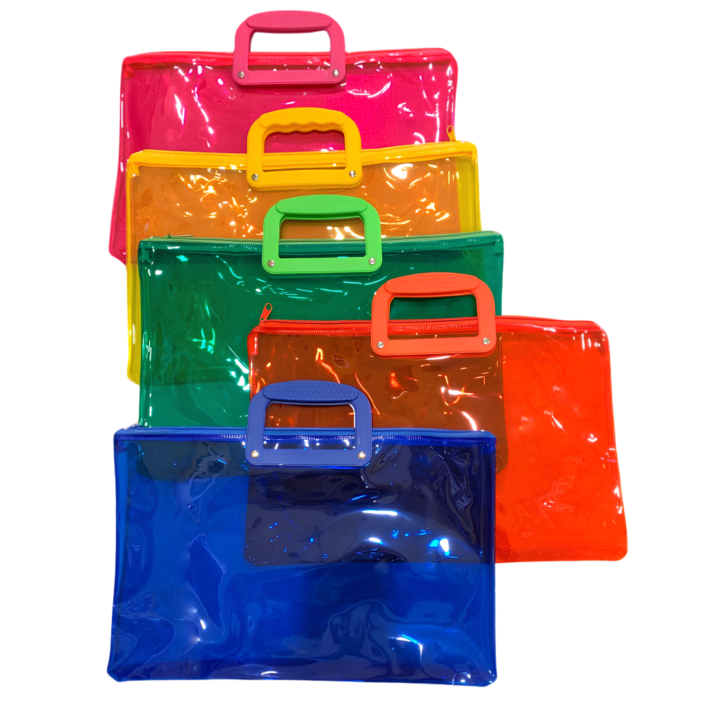 TM Zipper Plastic Envelope Long w/ Handle (Random Color) | Per Piece