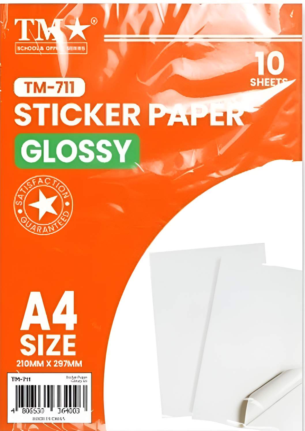 TM Sticker Paper TM-711 Glossy A4 (10sheets) | Per Pack
