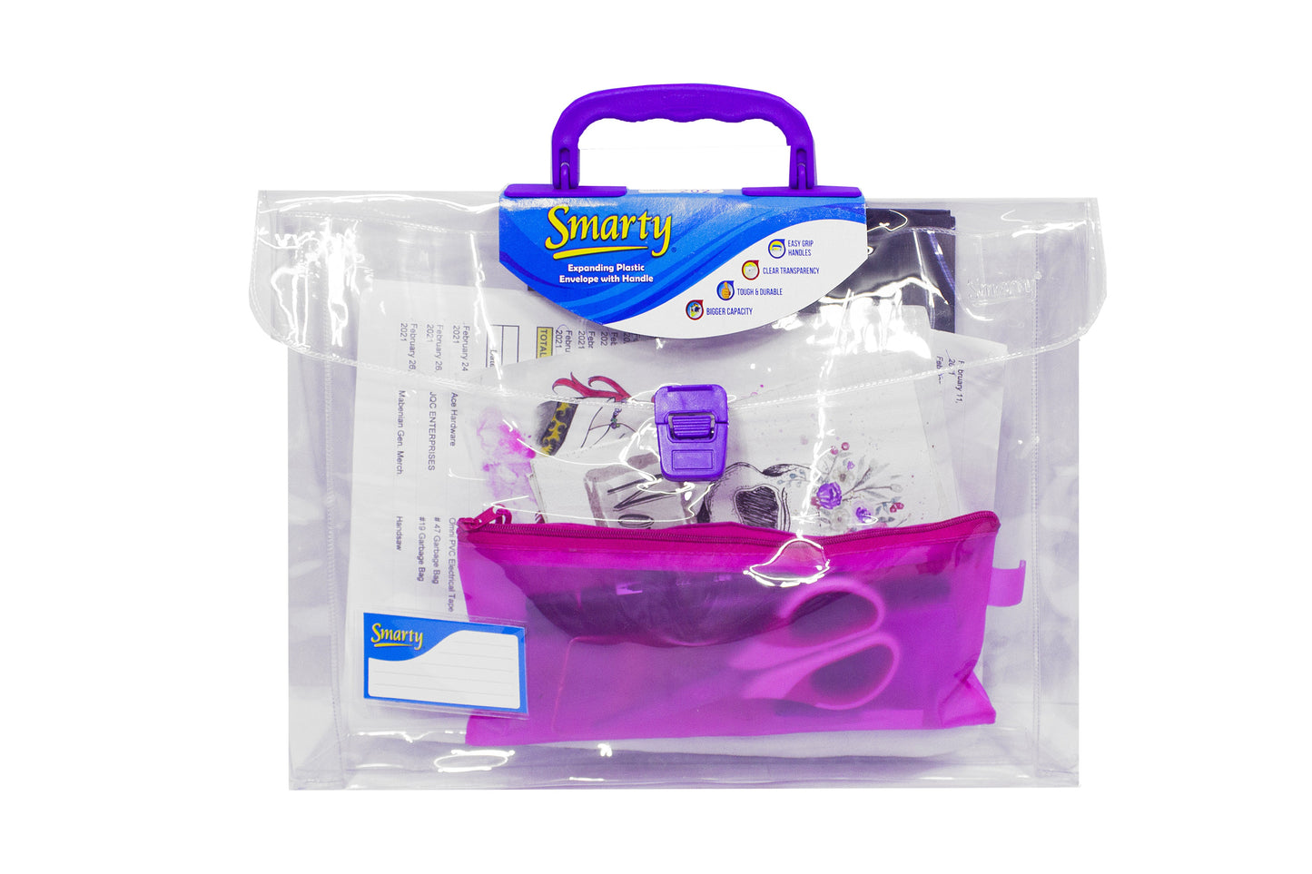 Smarty Plastic Expanding Envelope Long with Handle #202