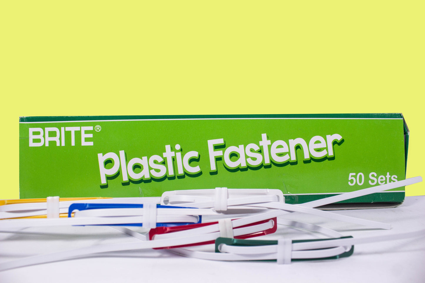 Brite Plastic Fastener | 50Sheets/Box | Sold by 5s