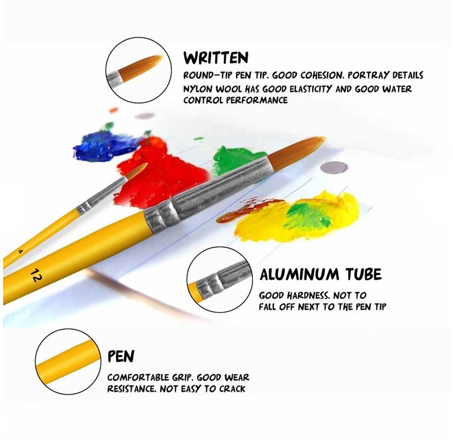 B&E Paint Brush Round #2,4,6 A