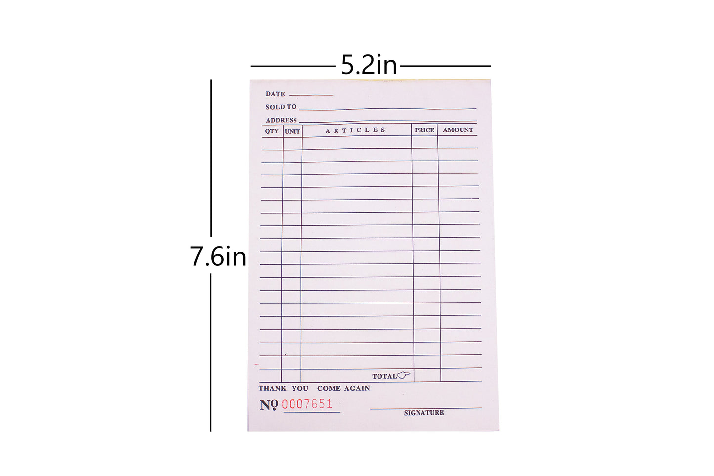 Receipt Pad
