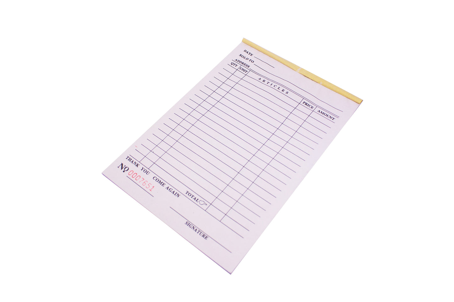 Receipt Pad