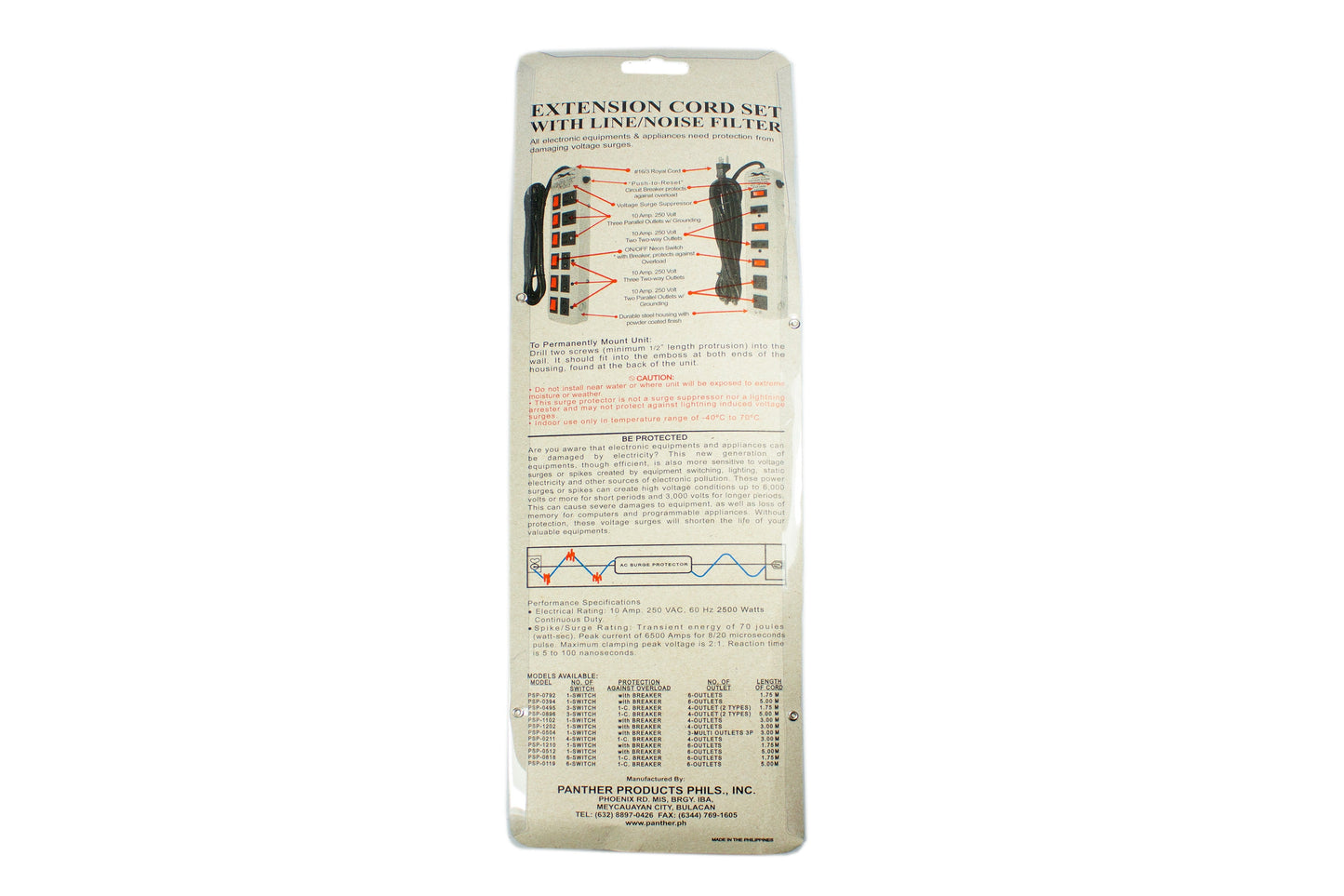 Panther 1.75M (PSP-1210) Voltage Surge Protector
