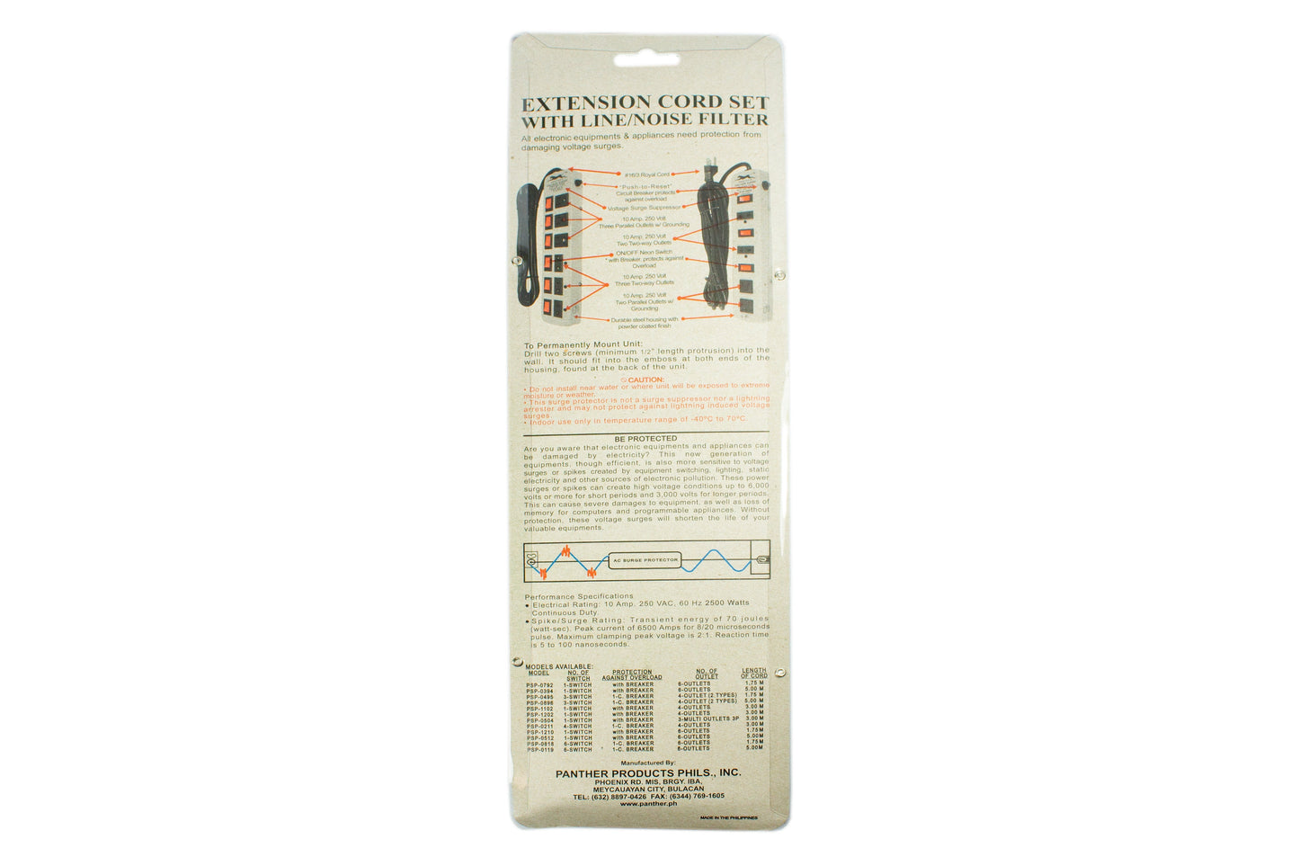 Panther 1.75M (PSP-0495) Voltage Surge Protector