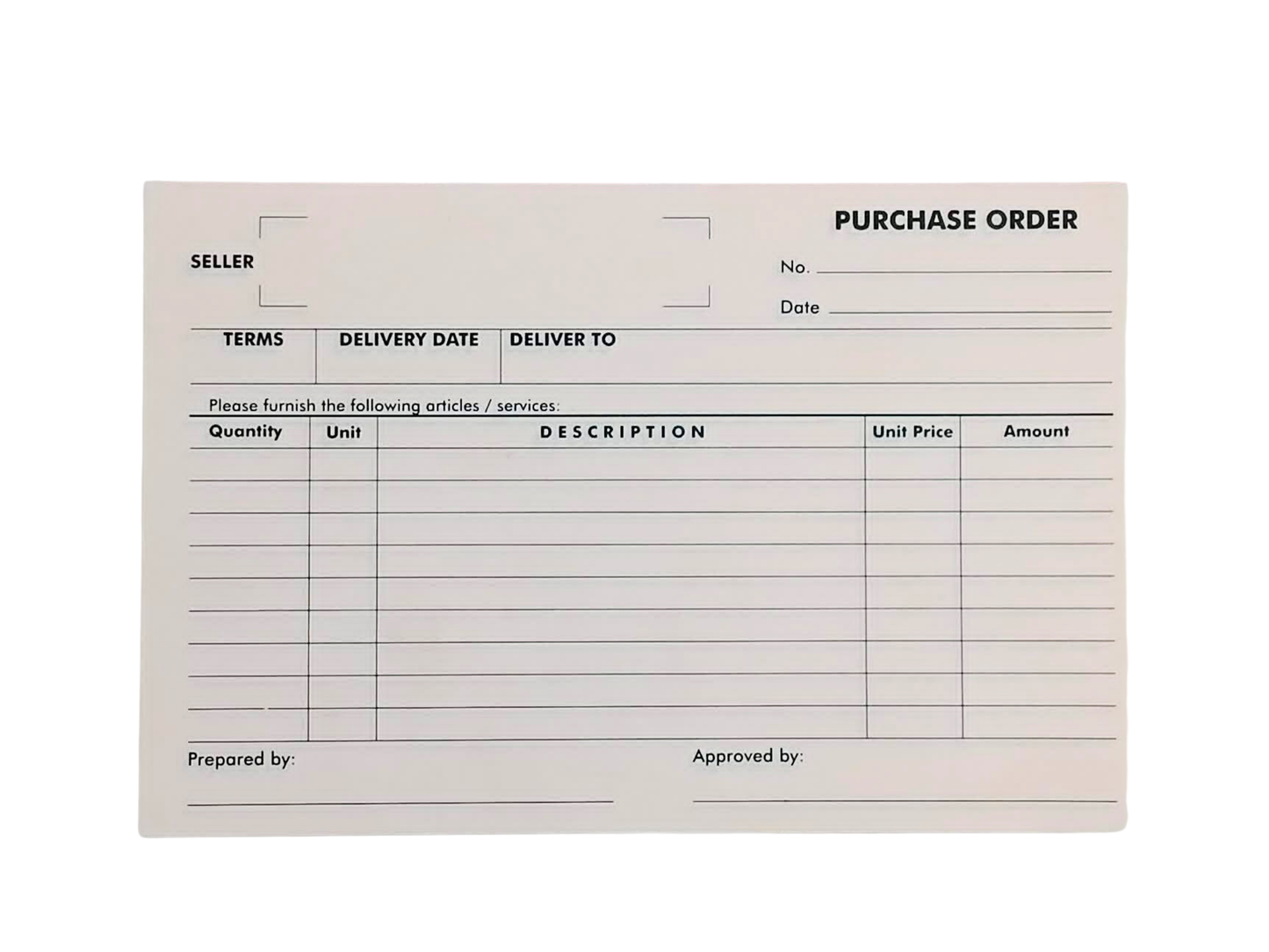 Receipt - Purchase Order 2ply 8.5x5.5in | Per Piece