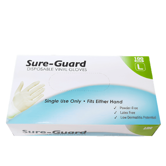 SUREGUARD Disposable Vinyl Gloves L