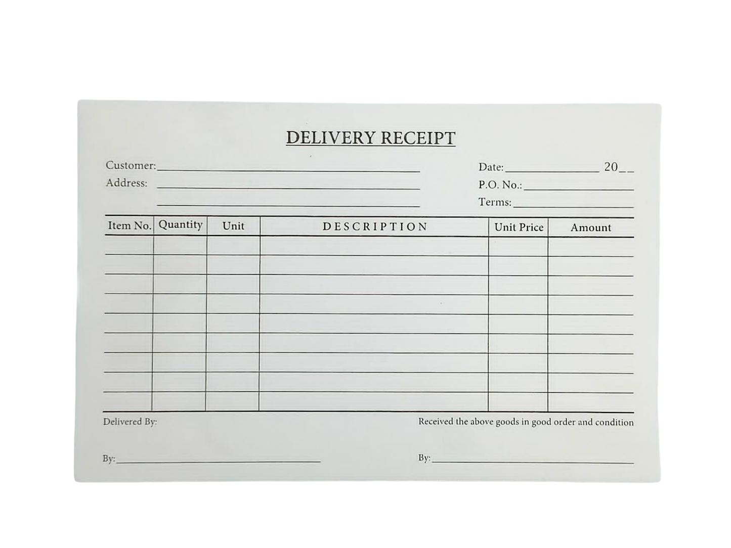 Receipt - Delivery 2ply 5.25x8.25in | Per Piece