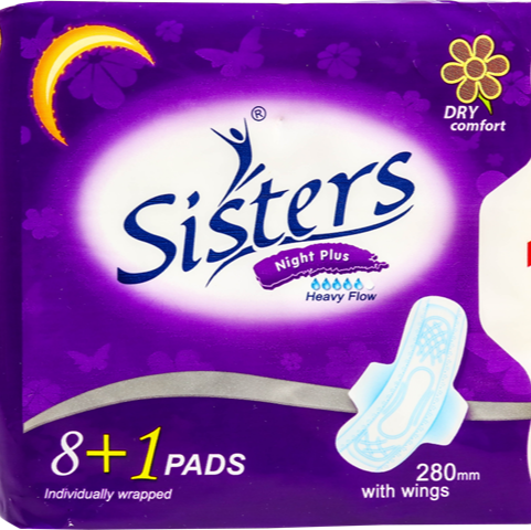 Sister Napkin Nightplus Dry  Comfort 8+1pads (Violet)