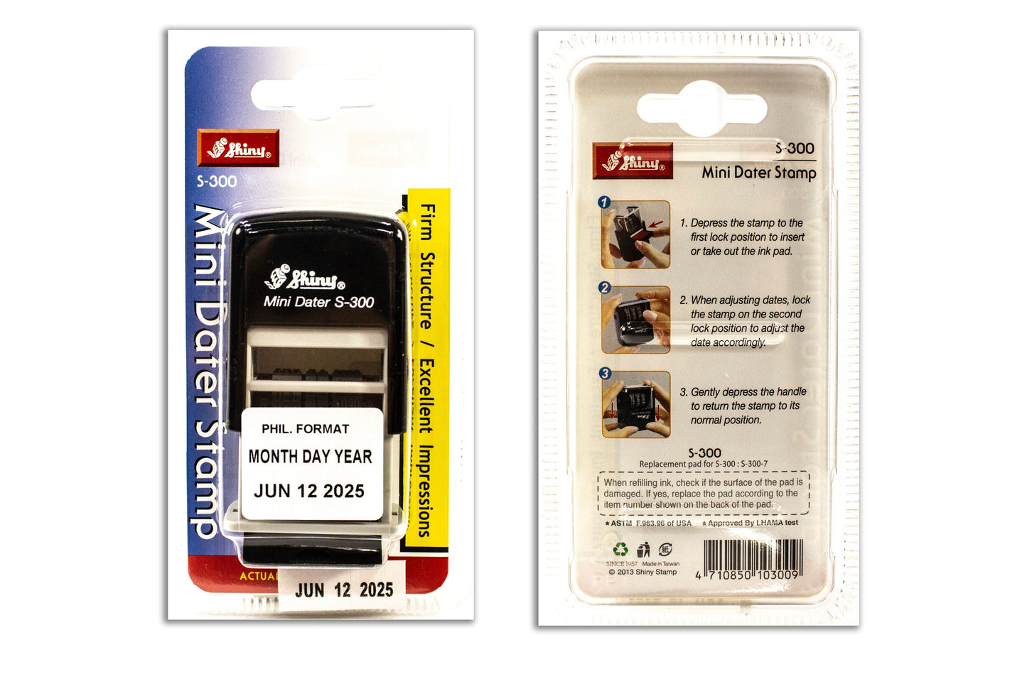 Shiny Mini Dater Stamp S-300 Black