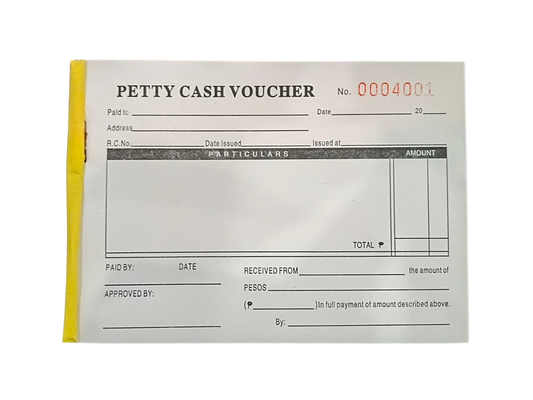 Carbonless Petty Cash Voucher Small | Per Pad