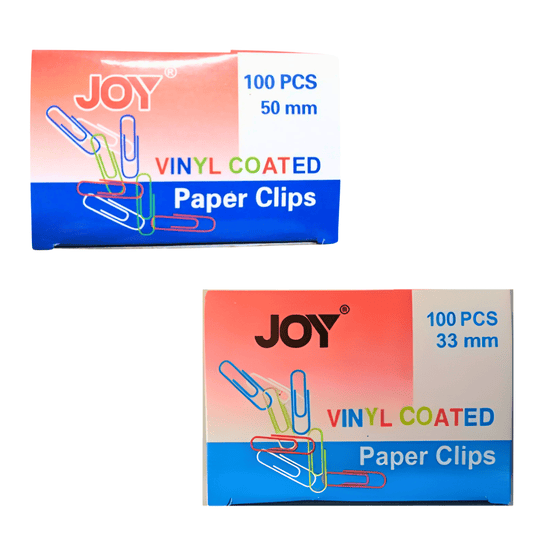 Joy Vinyl Coated Paper Clips | Box (100pcs)
