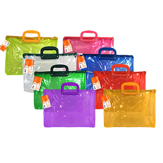 TM Zipper Plastic Envelope Long w/ Handle (Random Color) | Per Piece