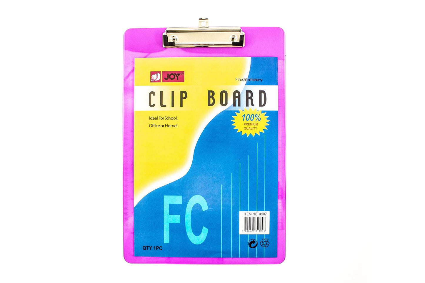 Joy Acrylic Clipboard 507 FC Long (Random Color) | Per Piece