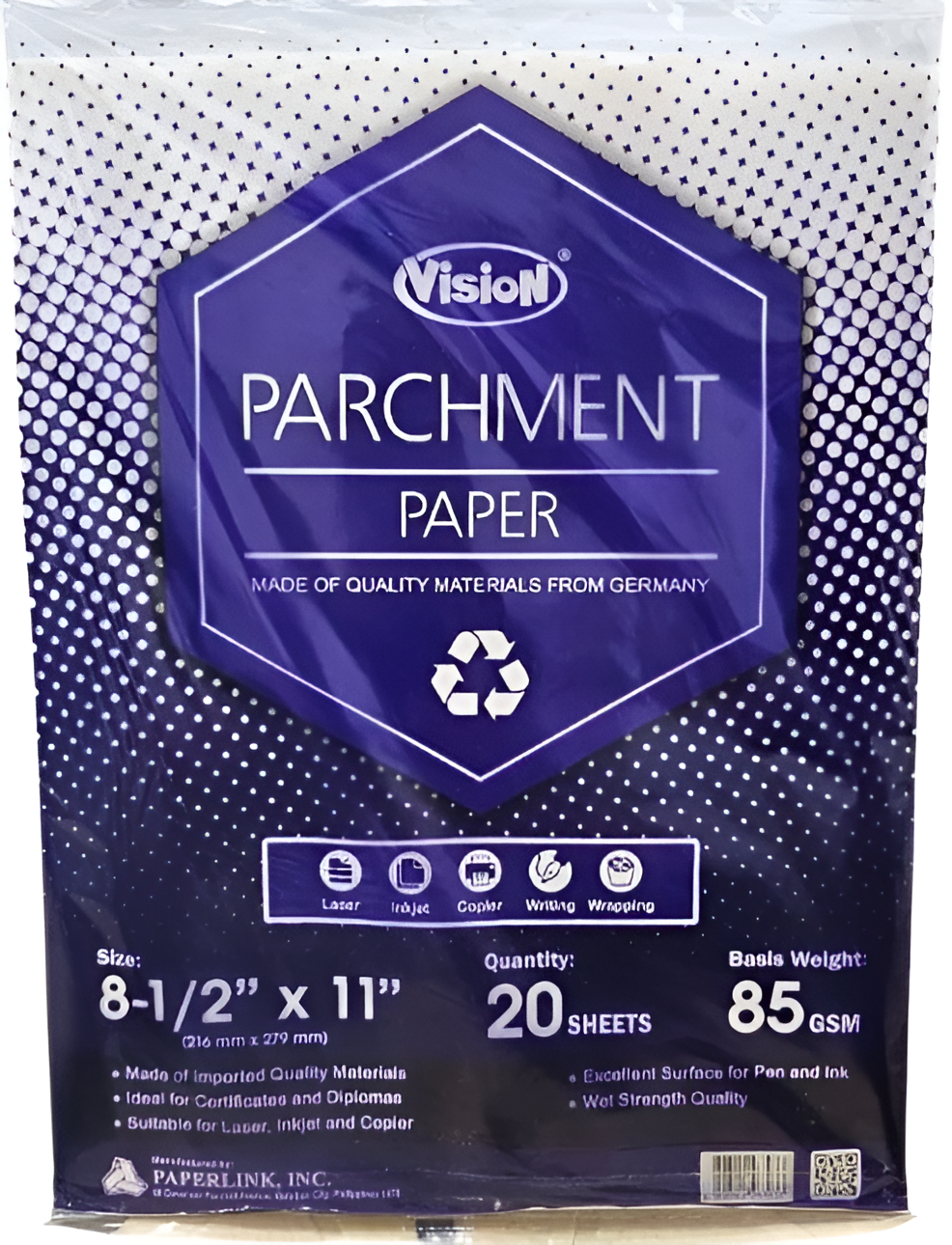 Vision Parchment Paper 85gsm Short (20sheets) | Per Piece