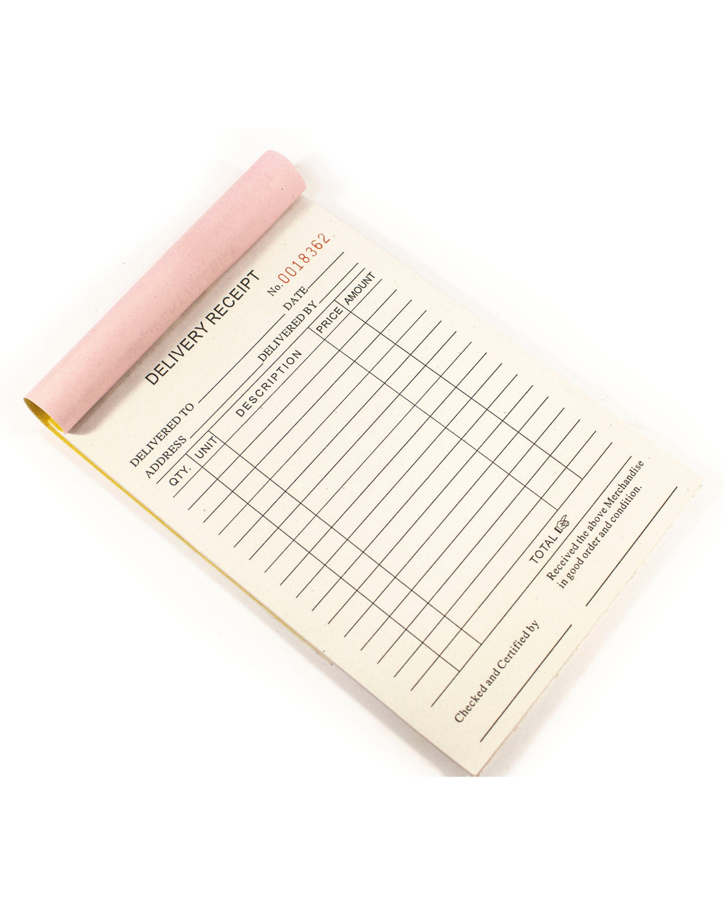 Delivery Receipt Carbonless 1/2 | Per Pad