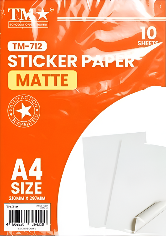 TM Sticker Paper A4 TM-712 (10pcs) Matte | Per Pack