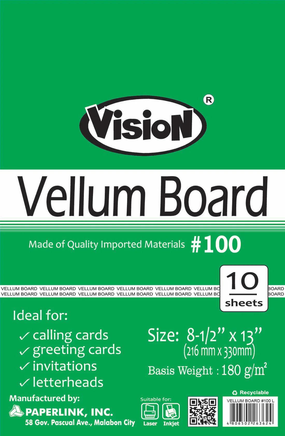 Vision Vellum Board Paper 180GSM Long (10sheets) | Per Piece