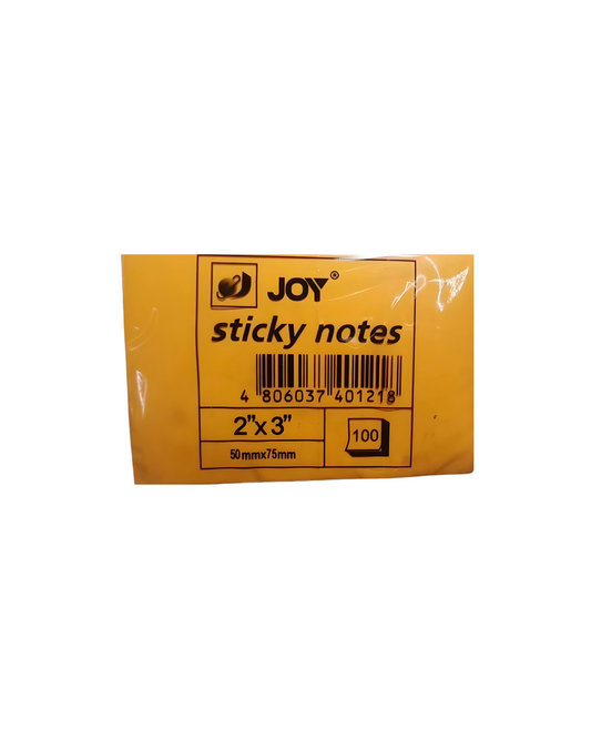 Joy Sticky Note 2x3in 100lvs | Per Pad NEON ORANGE