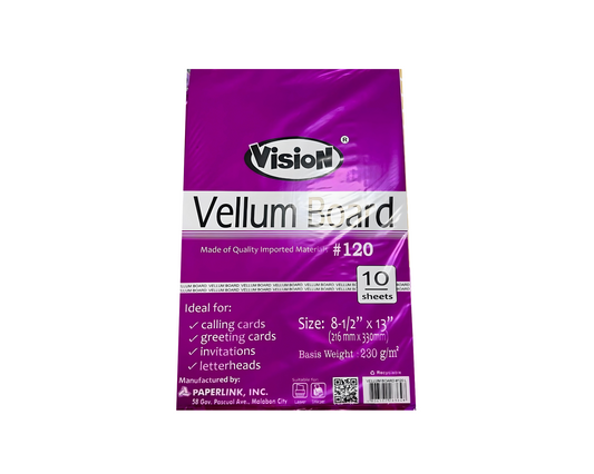 Vision Vellum Board White No.120 230gsm Long (10sheets) | Per Piece