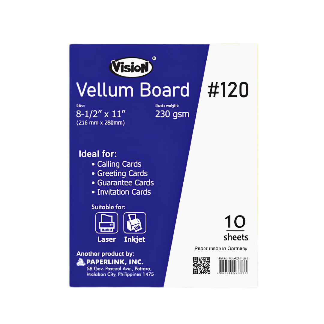Vision Vellum Board White No.120 230gsm (10sheets) | Per Piece