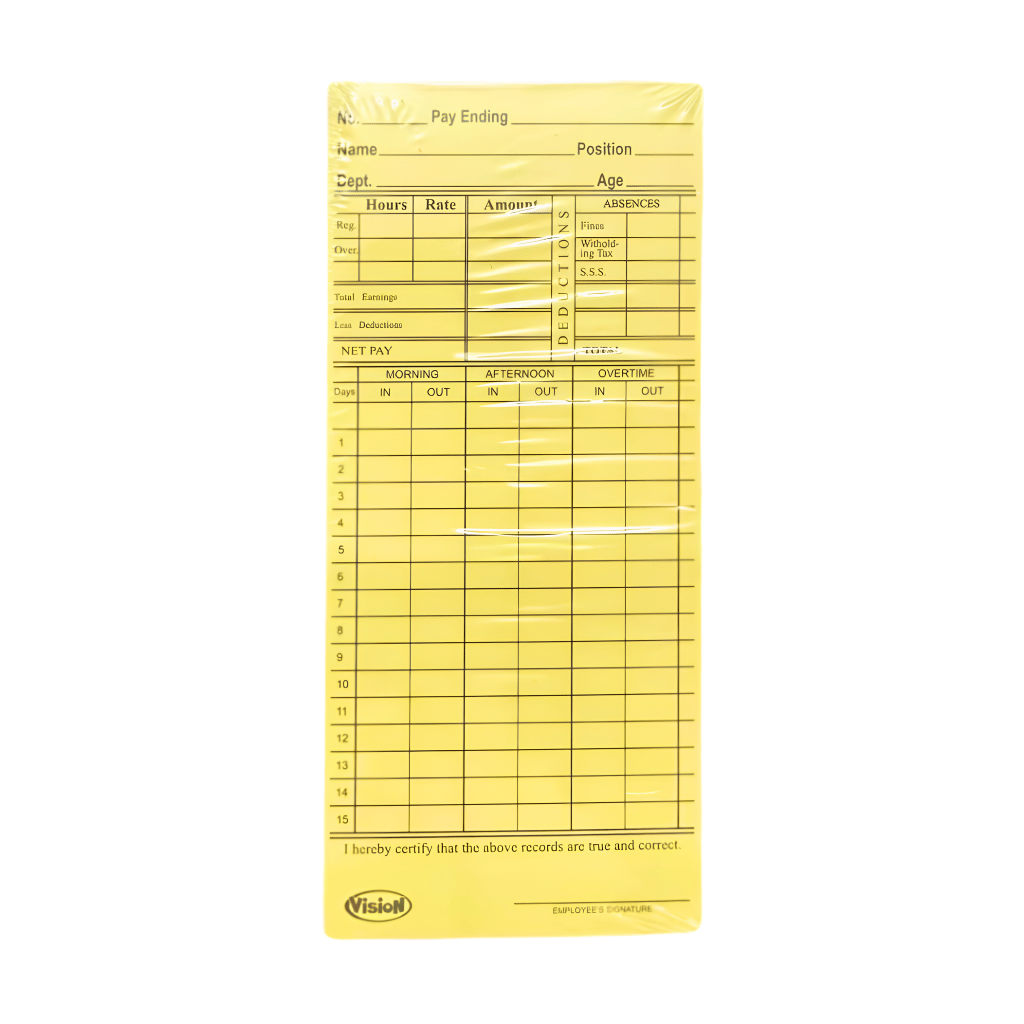 Vision Time Card 100s