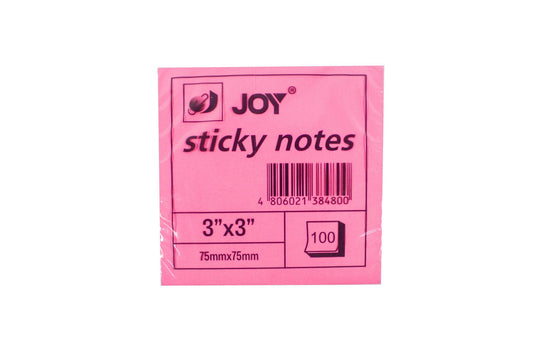 Joy Sticky Note 3x3in 100lvs | Per Pad NEON PINK