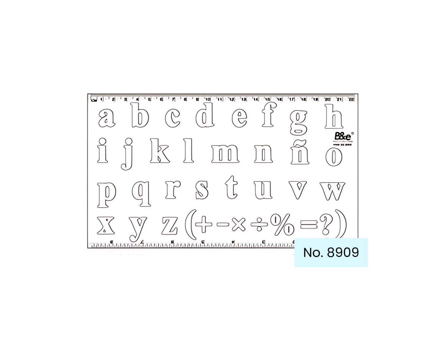 B&E Lettering Stencil Molding Ruler No.8909