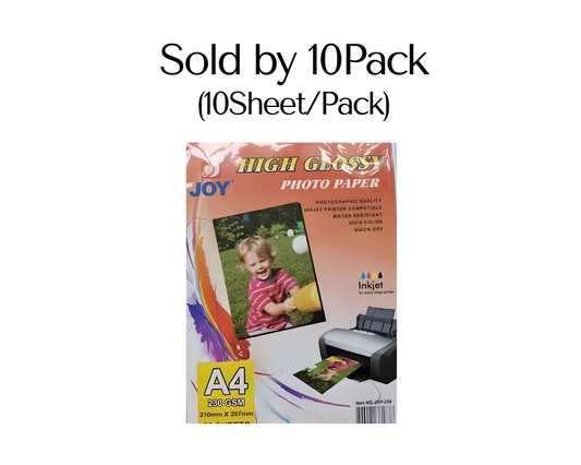 Joy Photo Paper A4 Glossy 230gsm | 10Pack