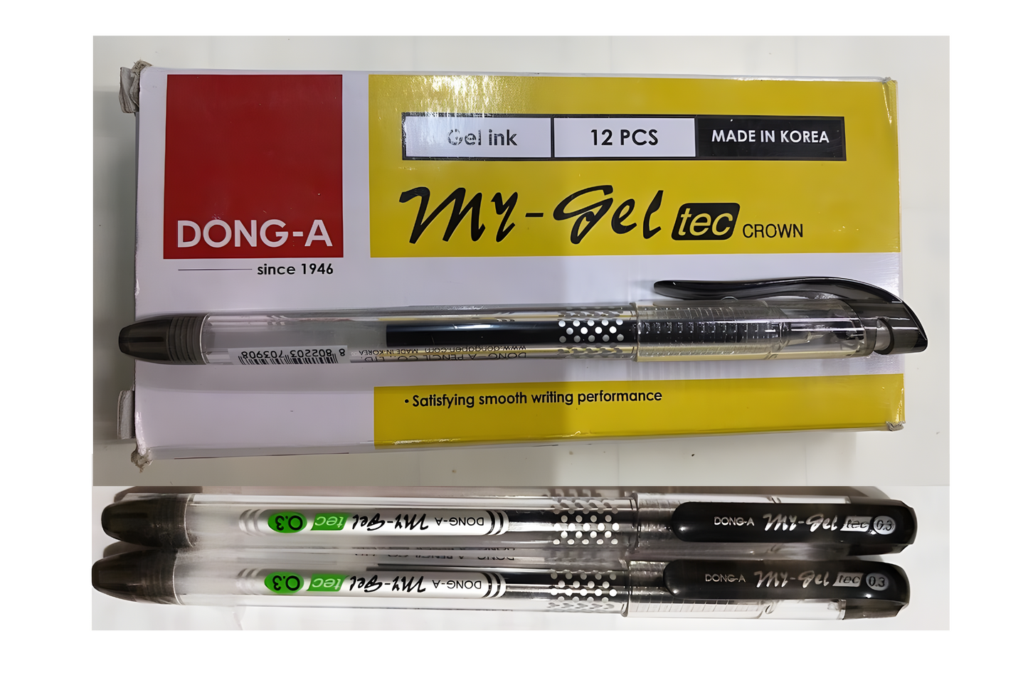Dong-A My-Gel Tec Ballpen 0.3mm Black 12pcs