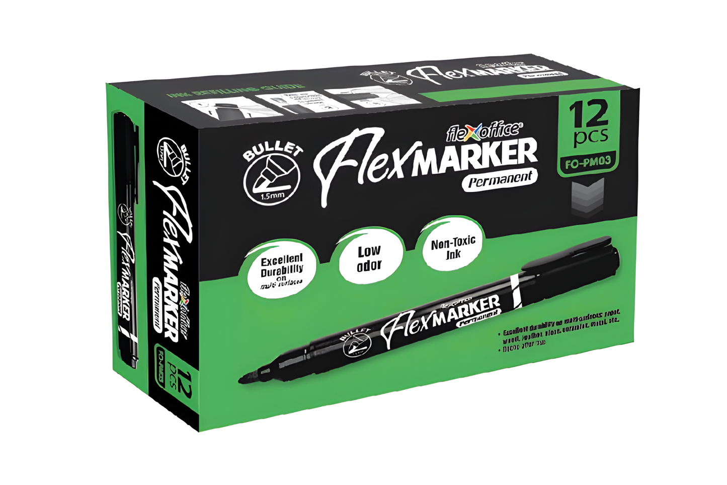 FlexOffice Permanent Marker FO-PM03 | 12pcs