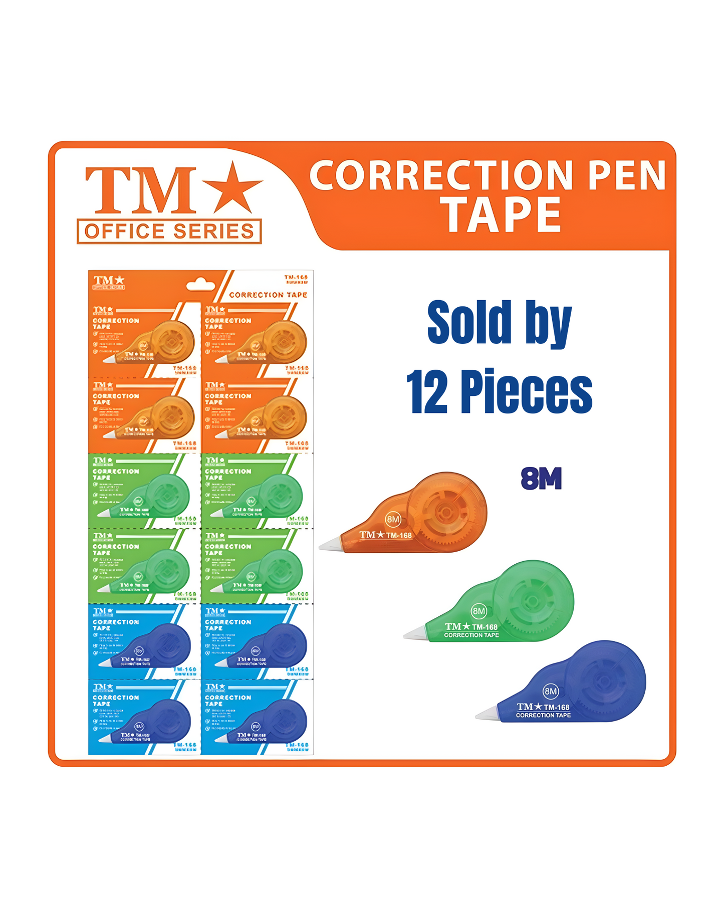 TM Correction Tape 8m TM-168 (12pcs)