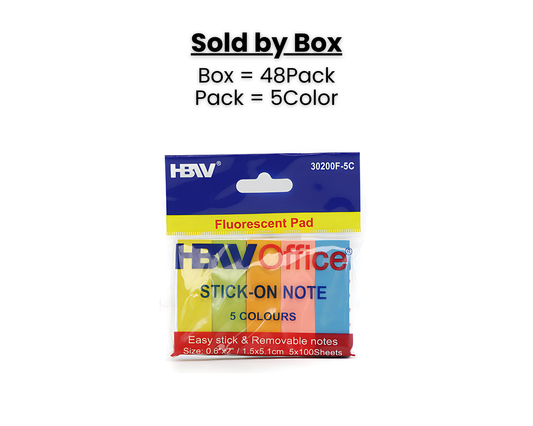 HBW Fluorescent Sticky Note 1.5x5.1cm