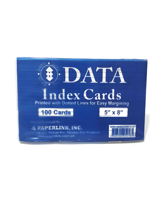 Data White Index Card 5x8in | 100pcs