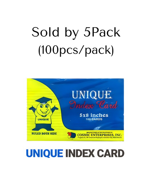 Unique Index Card 5x8in | 5Pack of 100pcs