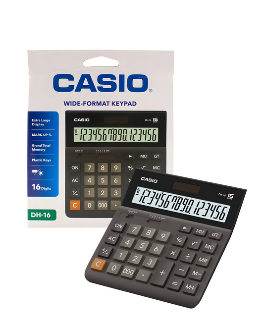 Casio Calculator Wide DH-16-BK