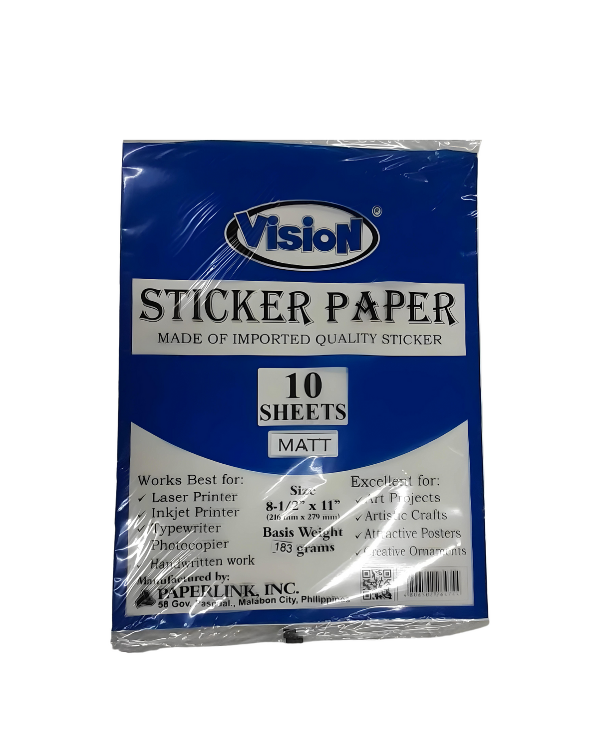 Vision White Sticker Paper Short | 25Pack – Paper Cart