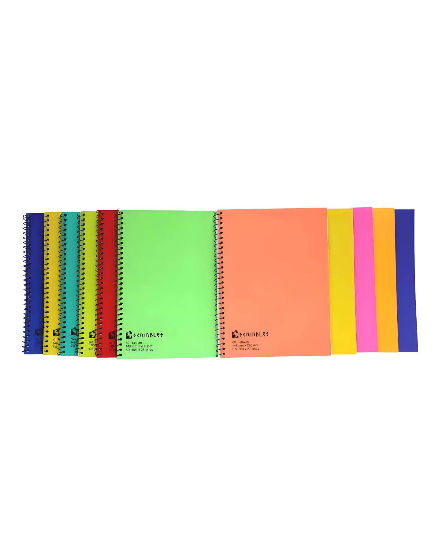 Scribbles Spiral Notebook 148x200mm 80Lvs Asstd Color 10pcs