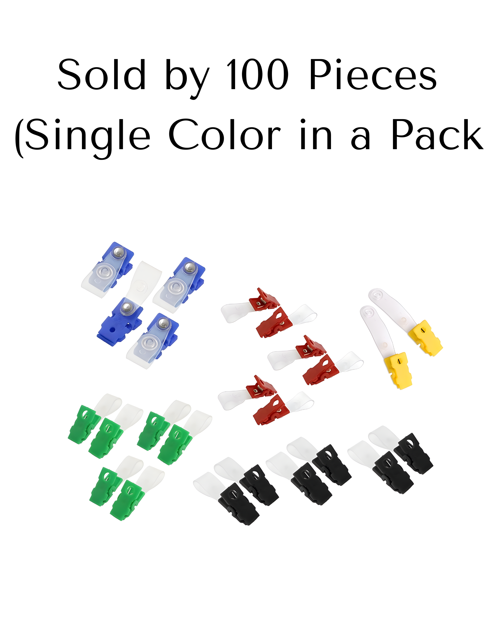 Plastic ID Clip with Transparent PVC Straps | 100pcs – Paper Cart