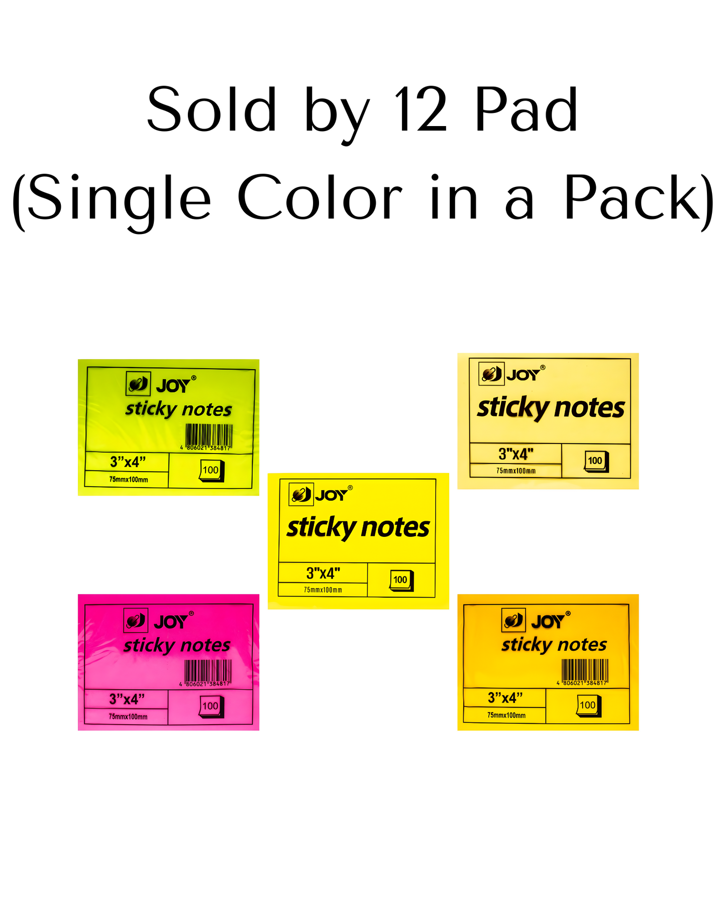 Joy Sticky Note 3x4in 100lvs | 12Pad