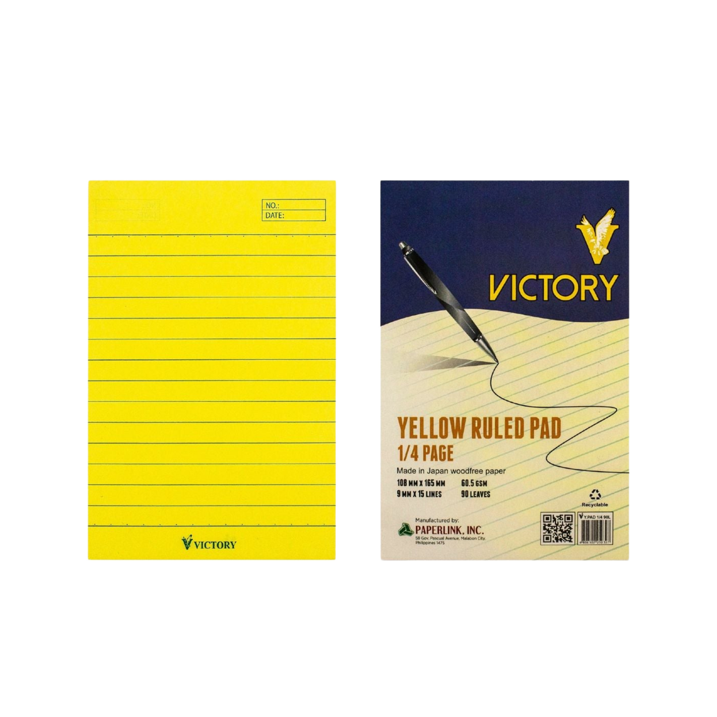 Victory Yellow Ruled Pad l 10Pads