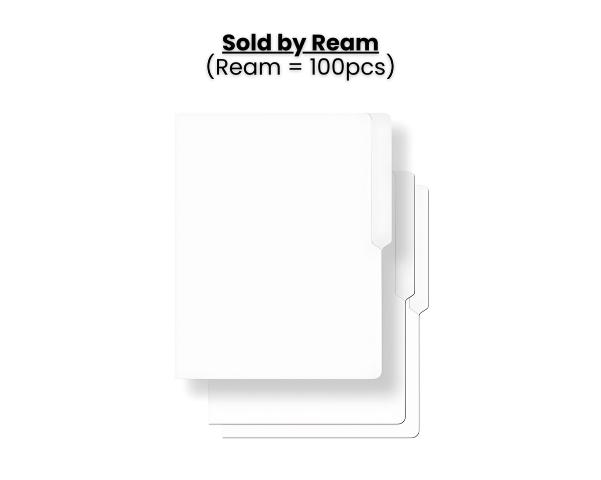 System White Folder Short (500pcs) – Paper Cart