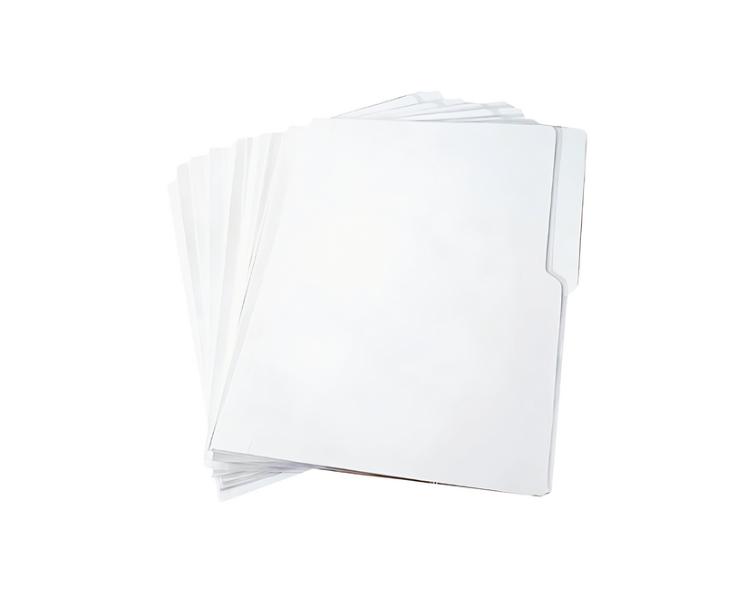 System White Folder Short (500pcs) – Paper Cart