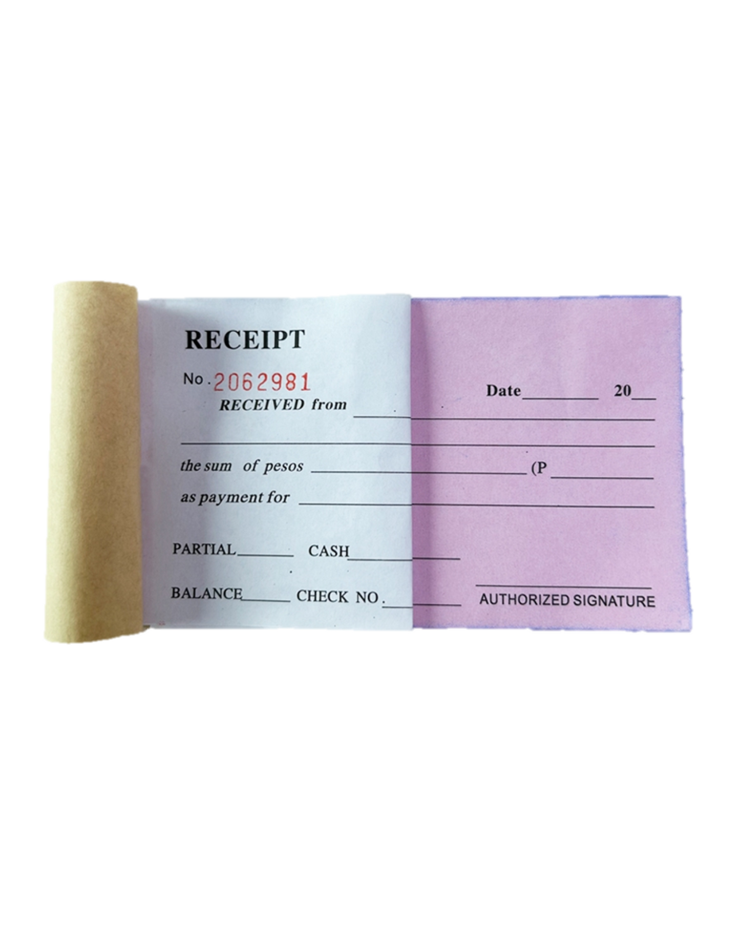 Carbonless Official Receipt 3.3x5.7in 100Pads